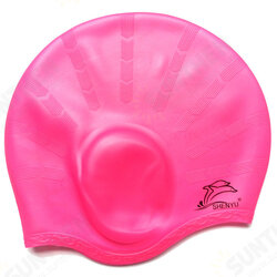 Summer Ears Protection Swimming Cap Silicone Waterproof Hair Protect Colorful Hooded Cap Summer Ears Protection Swimming Cap Silicone Waterproof Hair Protect Colorful Hooded Cap
