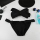 Women Sexy Swim Solid Swimwear Bikini Big Bow Tie Beach Nylon Halter Swimsuit Bathing Suits