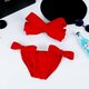 Women Sexy Swim Solid Swimwear Bikini Big Bow Tie Beach Nylon Halter Swimsuit Bathing Suits