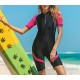 Women Trendy Wetsuit Nylon Zip Shorty Swimwear Women Stretch Lady Diving Suit Swimsuit Surfing Jumpsuit