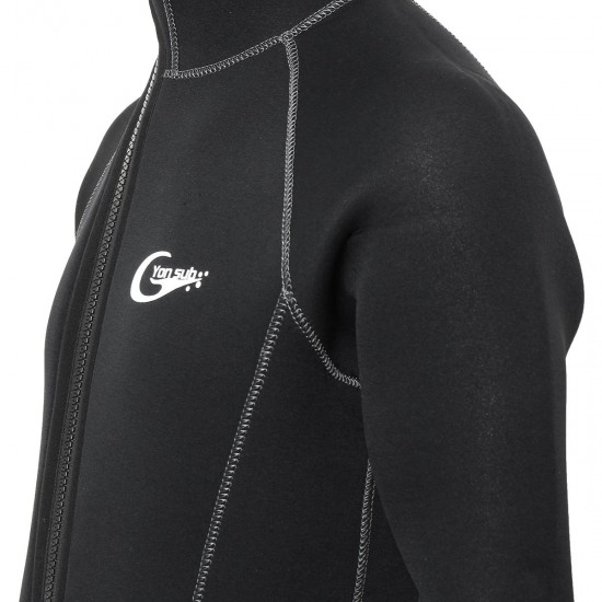 5MM Neoprene Front Zipper Diving Snorkeling Swimming Suit Set Long Sleeves Men Wetsuit Surfing Suit With Hooded