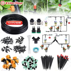131ft/40M 47PCS Drip Irrigation Kit Adjustable Automatic Garden Watering System DIY Garden Watering Micro Drip Irrigation System Hose Kits 131ft/40M 47PCS Drip Irrigation Kit Adjustable Automatic Garden Watering System DIY Garden Watering Micro Drip Irrigation System Hose Kits