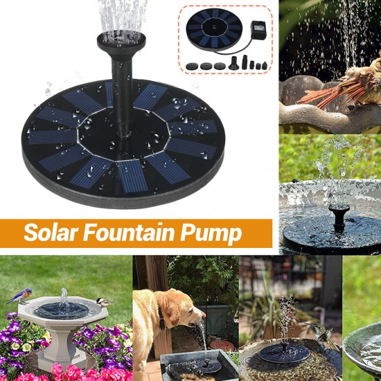 13cm 1.2W Solar Powered Floating Pump Water Fountain Home Garden Birdbath Pool