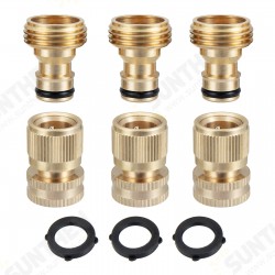 3 Sets Brass Pipe Hex Nipple Fitting Quick Coupler Adapter 3/4inchGHT Brass Male to Female Thread Brass Pipe Connectors 3 Sets Brass Pipe Hex Nipple Fitting Quick Coupler Adapter 3/4inchGHT Brass Male to Female Thread Brass Pipe Connectors