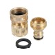 3 Sets Brass Pipe Hex Nipple Fitting Quick Coupler Adapter 3/4inchGHT Brass Male to Female Thread Brass Pipe Connectors