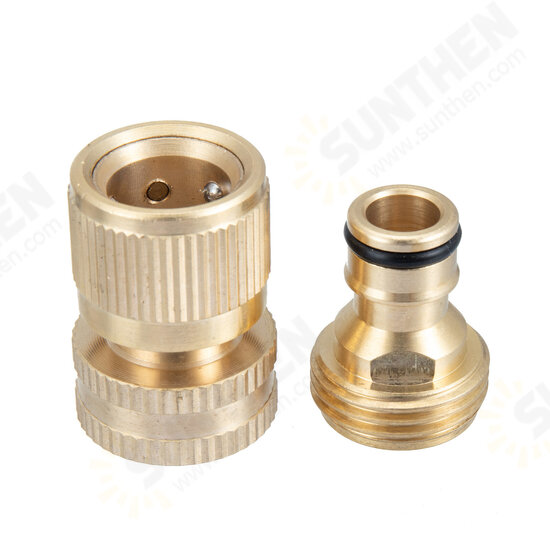 3 Sets Brass Pipe Hex Nipple Fitting Quick Coupler Adapter 3/4inchGHT Brass Male to Female Thread Brass Pipe Connectors