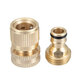 3 Sets Brass Pipe Hex Nipple Fitting Quick Coupler Adapter 3/4inchGHT Brass Male to Female Thread Brass Pipe Connectors