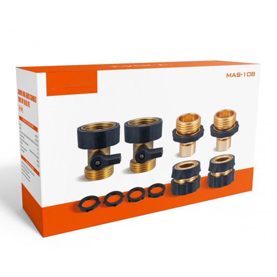3/4' Garden Hose Quick Connect Water Hose Fit Brass Female Male Connector Set