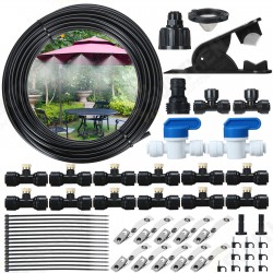 44PCS 15FT Misting Cooling System PE Spray Water Systemfor Garden Landscaping Greenhouse 44PCS 15FT Misting Cooling System PE Spray Water Systemfor Garden Landscaping Greenhouse