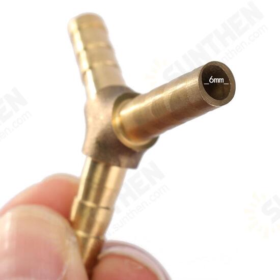 6/8/10MM Brass Connector Gardening Hose inchYinch Plumbing Fittings Gas Hose Tee