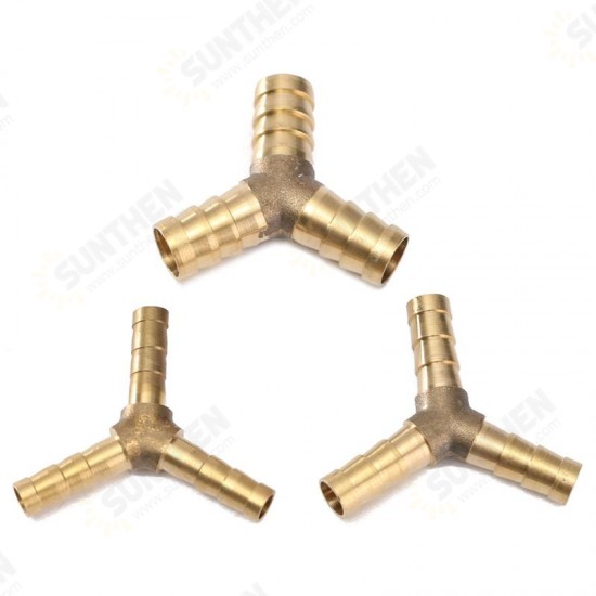 6/8/10MM Brass Connector Gardening Hose inchYinch Plumbing Fittings Gas Hose Tee