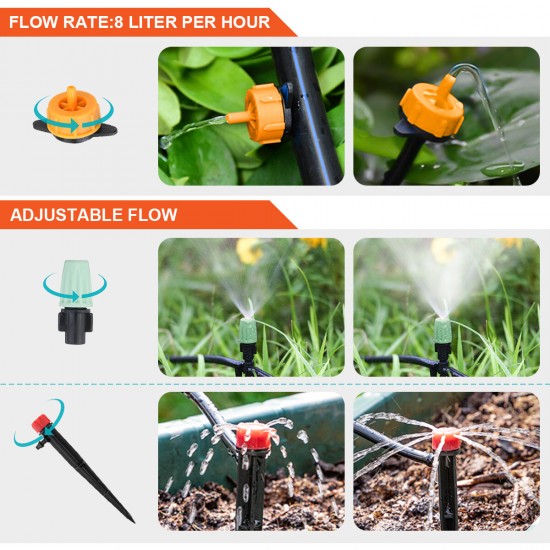 131Ft/40M Automatic Drip Irrigation DIY Garden Plant Watering Kit Micro Drip Irrigation System Hose Kits