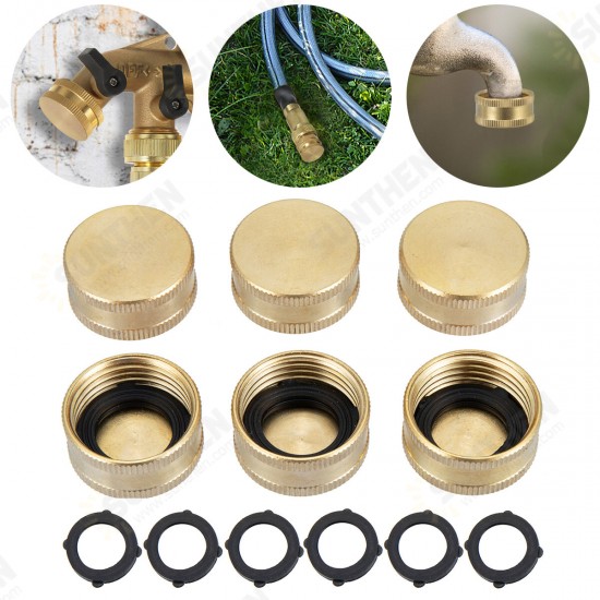 Garden Hose Female End Cap (4 Brass End Caps) | Helps Fix Leaky Spigot