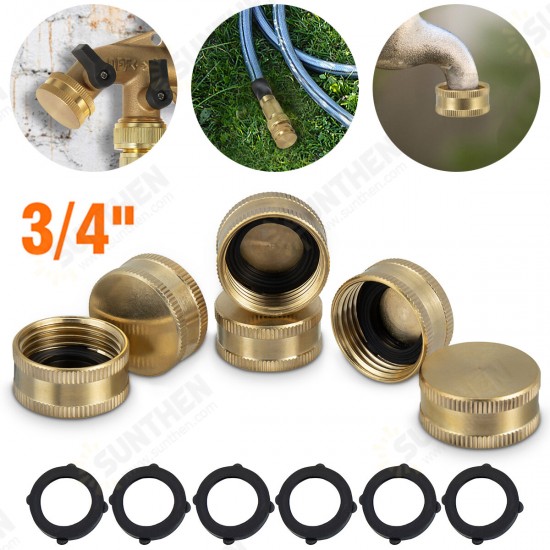 Garden Hose Female End Cap (4 Brass End Caps) | Helps Fix Leaky Spigot