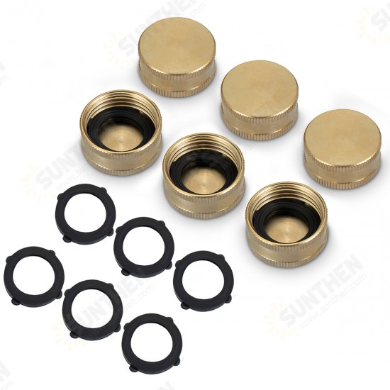 Garden Hose Female End Cap (4 Brass End Caps) | Helps Fix Leaky Spigot