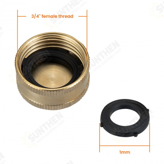 Garden Hose Female End Cap (4 Brass End Caps) | Helps Fix Leaky Spigot