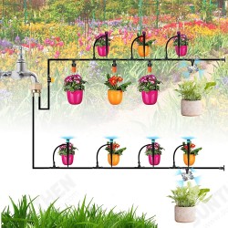 Drip Irrigation Kit 59FT/18m Garden Watering System Greenhouse Patio Automatic Irrigation Kits with Double-way Brass Threaded Connector & 4 Kinds of Sprayers Easy Install Control Drip Irrigation Kit 59FT/18m Garden Watering System Greenhouse Patio Automatic Irrigation Kits with Double-way Brass Threaded Connector & 4 Kinds of Sprayers Easy Install Control