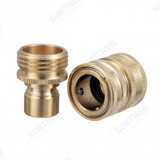 Garden Hose 3/4in GHT Solid Brass Quick Connect Kit Watering Outdoor Home