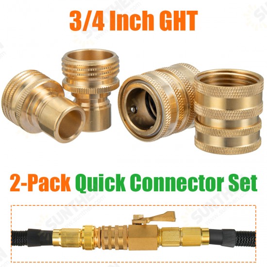 Garden Hose 3/4in GHT Solid Brass Quick Connect Kit Watering Outdoor Home