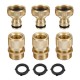 Brass Inner Teeth Quick Connector Set 3/4inch GHT Brass Garden Hose Quick Connector With Washers