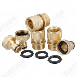 Brass Inner Teeth Quick Connector Set 3/4inch GHT Brass Garden Hose Quick Connector With Washers Brass Inner Teeth Quick Connector Set 3/4inch GHT Brass Garden Hose Quick Connector With Washers