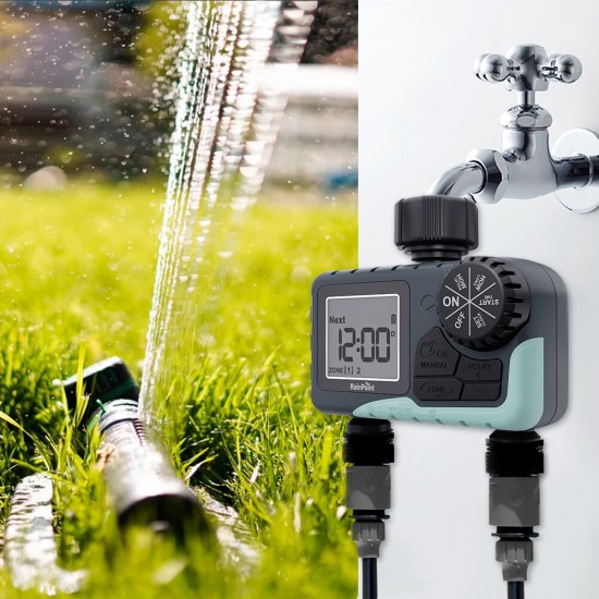 Sprinkler Timer Automatic Irrigation System Outdoor Water Timer 2 zones Hose Faucet