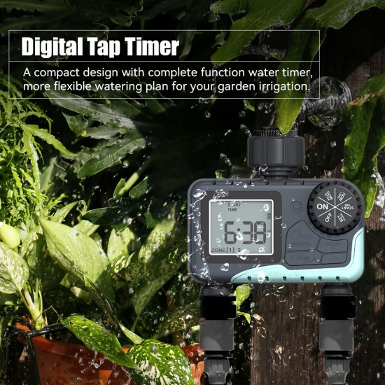 Sprinkler Timer Automatic Irrigation System Outdoor Water Timer 2 zones Hose Faucet