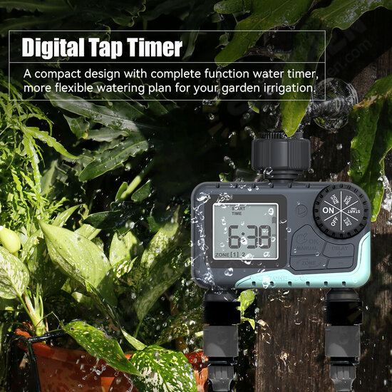 Sprinkler Timer Automatic Irrigation System Outdoor Water Timer 2 zones Hose Faucet