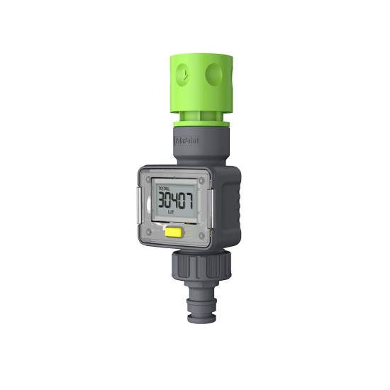 Water Flow Meter Digital Water Meter for Outdoor Garden Hose RV GPM Measure Gallon Liter Consumption and Water Flow Rate with Quick Connectors