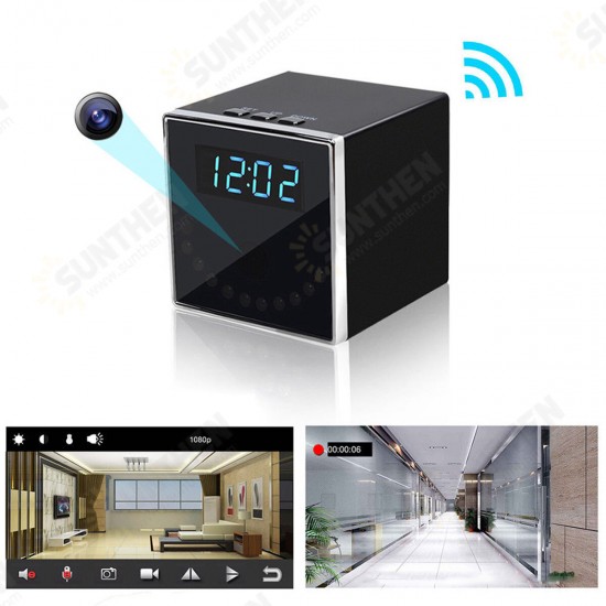 HD 1080P WiFi Wireless Camera Clock Home Security Camera Night Vision