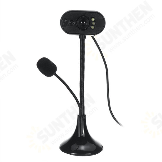 HD Webcam with Microphone Night Vision Camera 480P/720P/1080P USB Computer Desktop Web Cam Facecam Adjustable Rotation