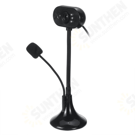 HD Webcam with Microphone Night Vision Camera 480P/720P/1080P USB Computer Desktop Web Cam Facecam Adjustable Rotation