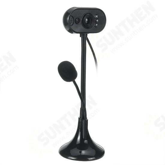 HD Webcam with Microphone Night Vision Camera 480P/720P/1080P USB Computer Desktop Web Cam Facecam Adjustable Rotation