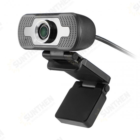 1080P HD Webcam Auto-Focus 30FPS USB Wired Foldable Computer Camera with Built-in Microphone