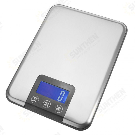 15KG 1g Slim Stainless Steel LCD Digital Weight Balance Scale Kitchen Food Diet G/KG/ML