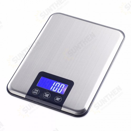 15KG 1g Slim Stainless Steel LCD Digital Weight Balance Scale Kitchen Food Diet G/KG/ML