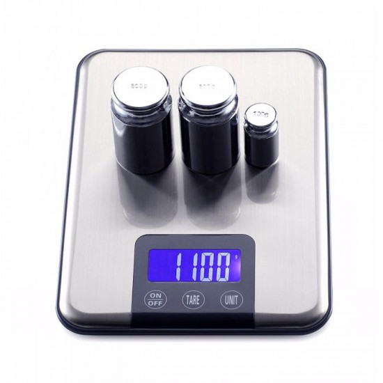 15KG 1g Slim Stainless Steel LCD Digital Weight Balance Scale Kitchen Food Diet G/KG/ML