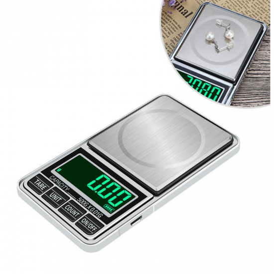 Mini Green Backling 0.01g Pocket Digital Scales for Gold Bijoux Sterling Jewelry Weight Balance Gram Electronic Scale