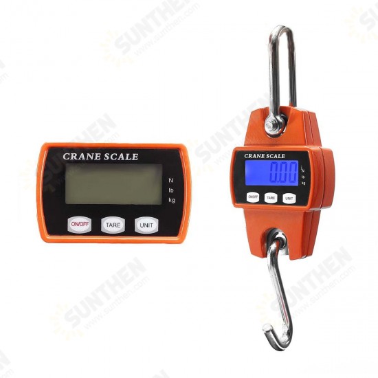 Mini Portable LCD Digital Electronic Crane Scale Hook Hanging 300KG 600LBS