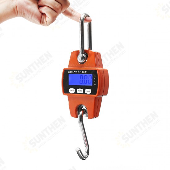 Mini Portable LCD Digital Electronic Crane Scale Hook Hanging 300KG 600LBS