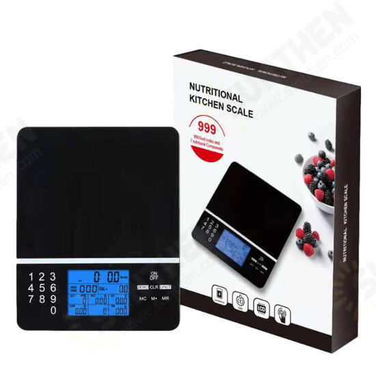 Portable Kitchen Scale 50Kg LCD Touch Screen Digital Display Backlight Weighing Scales Automatic Electronic Weighing Scale