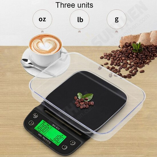 WH-B25L Coffee Scale 3kg/0.1g Coffee Scale with Timer Portable Electronic Digital Kitchen Scale High Precision LCD Scales