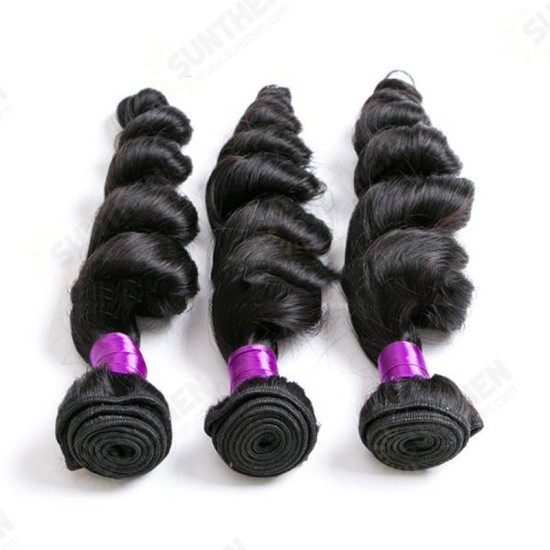 1 Bundle Brazilian Loose Wave Virgin Hair Weave Natural Black Human Hair Extensions