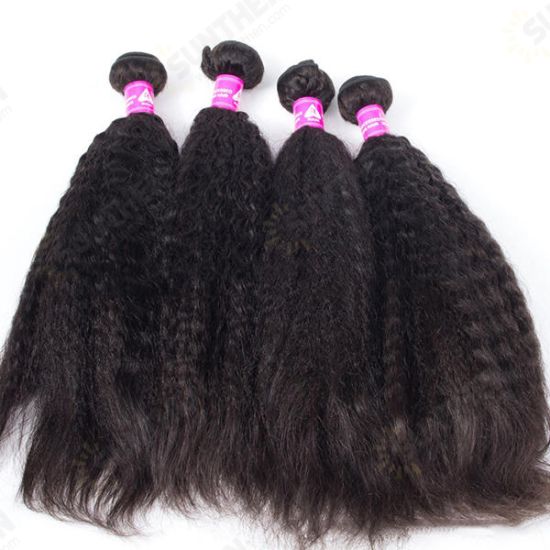 1 Bundle Kinky Straight 100% Brazilian Human Virgin Hair Extension Weave Bundles Nature Color