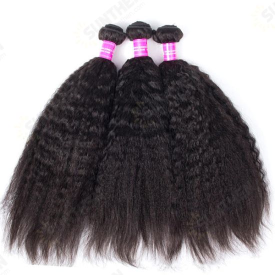 1 Bundle Kinky Straight 100% Brazilian Human Virgin Hair Extension Weave Bundles Nature Color