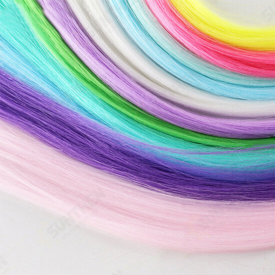 11 Colors Luminous Long Straight Wig Halloween Single Clip Synthetic Hair Extensions