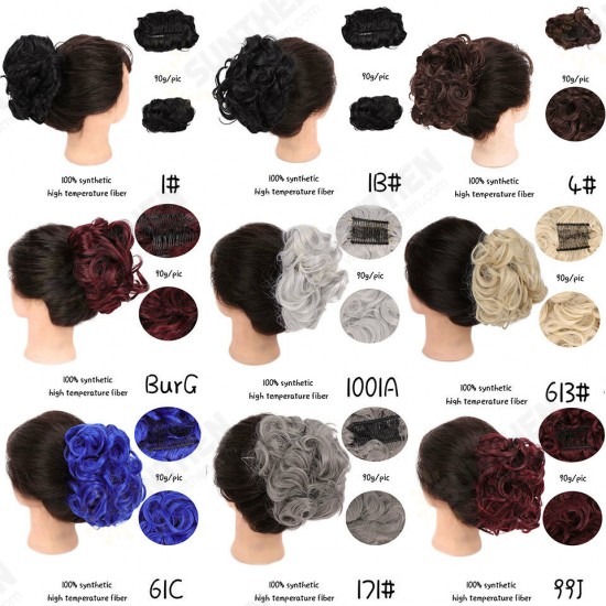 30 Colors Big Steel Fork Hair Ring Wig Updo Cover Fluffy Chemical Fiber Wig Piece