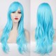 70CM Long Synthetic Costume Cosplay Wig High Temprature Fiber Hair Extensions For Women Dark Purple Hair