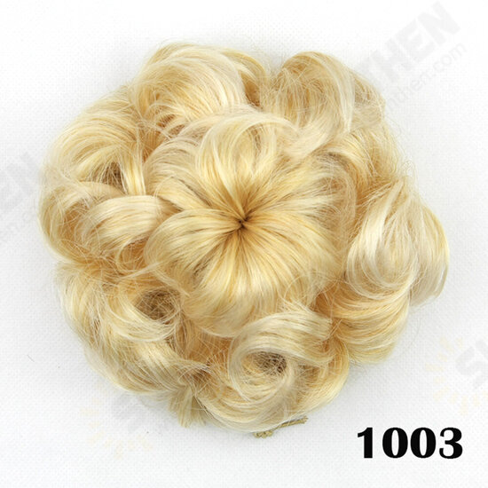 8 Colors Flower Bud Head Short Curly Hair Seven Flowers Drawstring Wig Piece