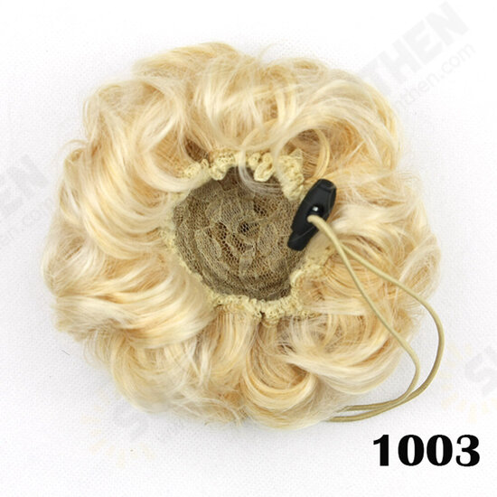 8 Colors Flower Bud Head Short Curly Hair Seven Flowers Drawstring Wig Piece